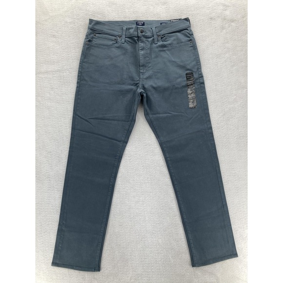 J Crew Straight fit Garment Dyed Five Pocket Pants Mens 33x30 Blue Gray Stretch - Picture 1 of 16